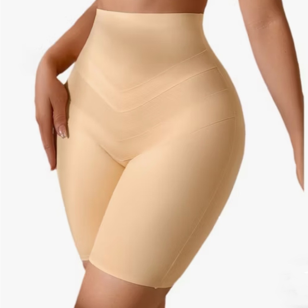 High-Waisted Cream Shapewear Shorts